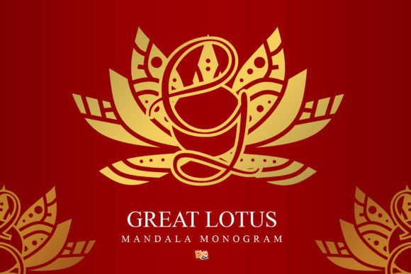 Great Lotus Mandala Monogram Font for Makers