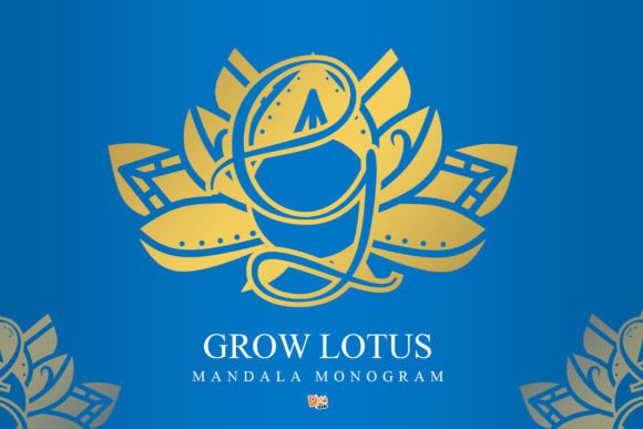 Grow Lotus Mandala Monogram Typeface