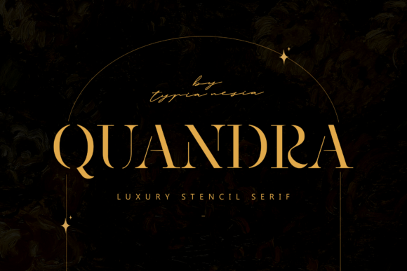 Quandra: A Luxury Stencil Serif Typeface for Elegant Branding